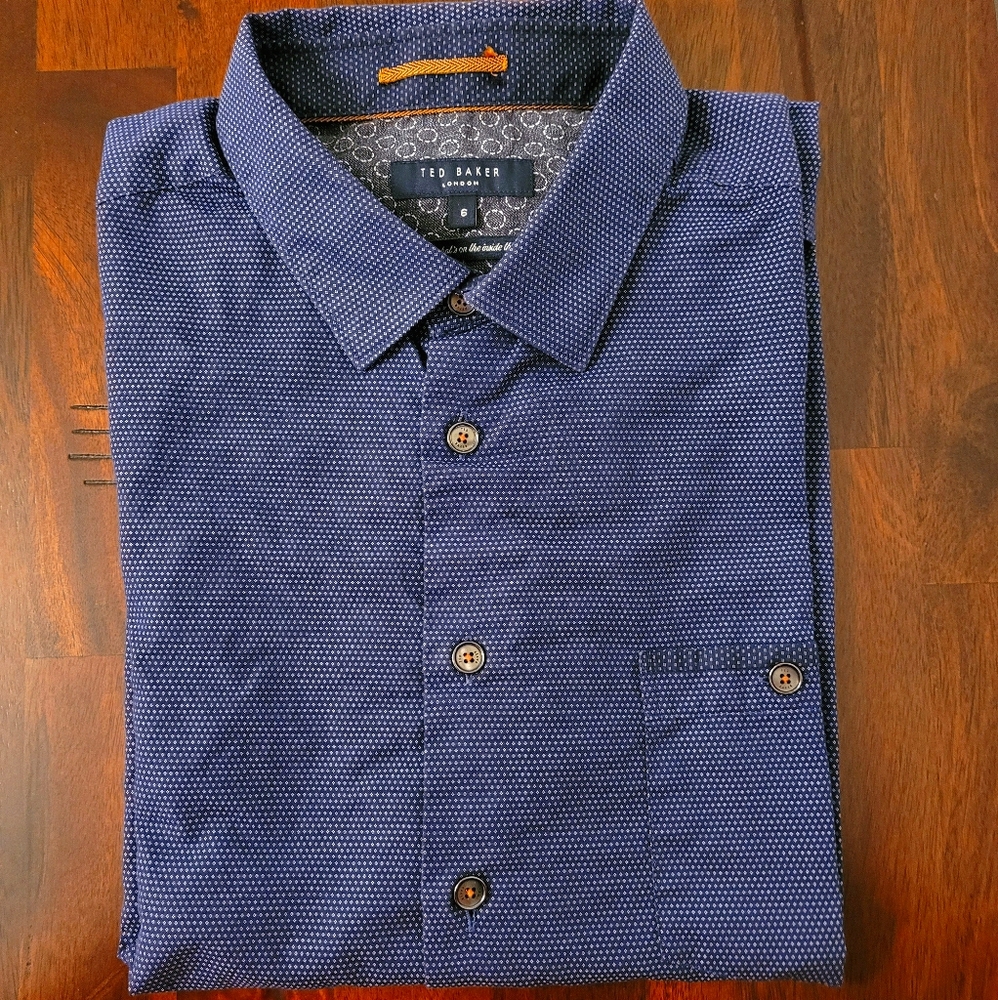 Opulent Dark Blue Ted Baker Button Down